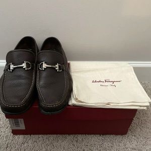 Ferragamo Magnifico Brown Leather Dress Shoes